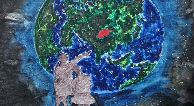 Afgan öğrenciden resimle dünyaya mesaj