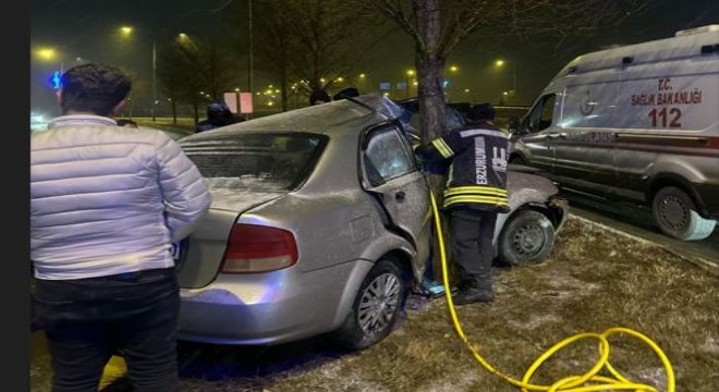 Erzurum çevre yolunda trafik kazası: 2 yaralı