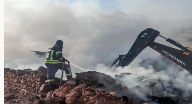 Hınıs Ünlüce'de yangın: 21 hayvan telef oldu